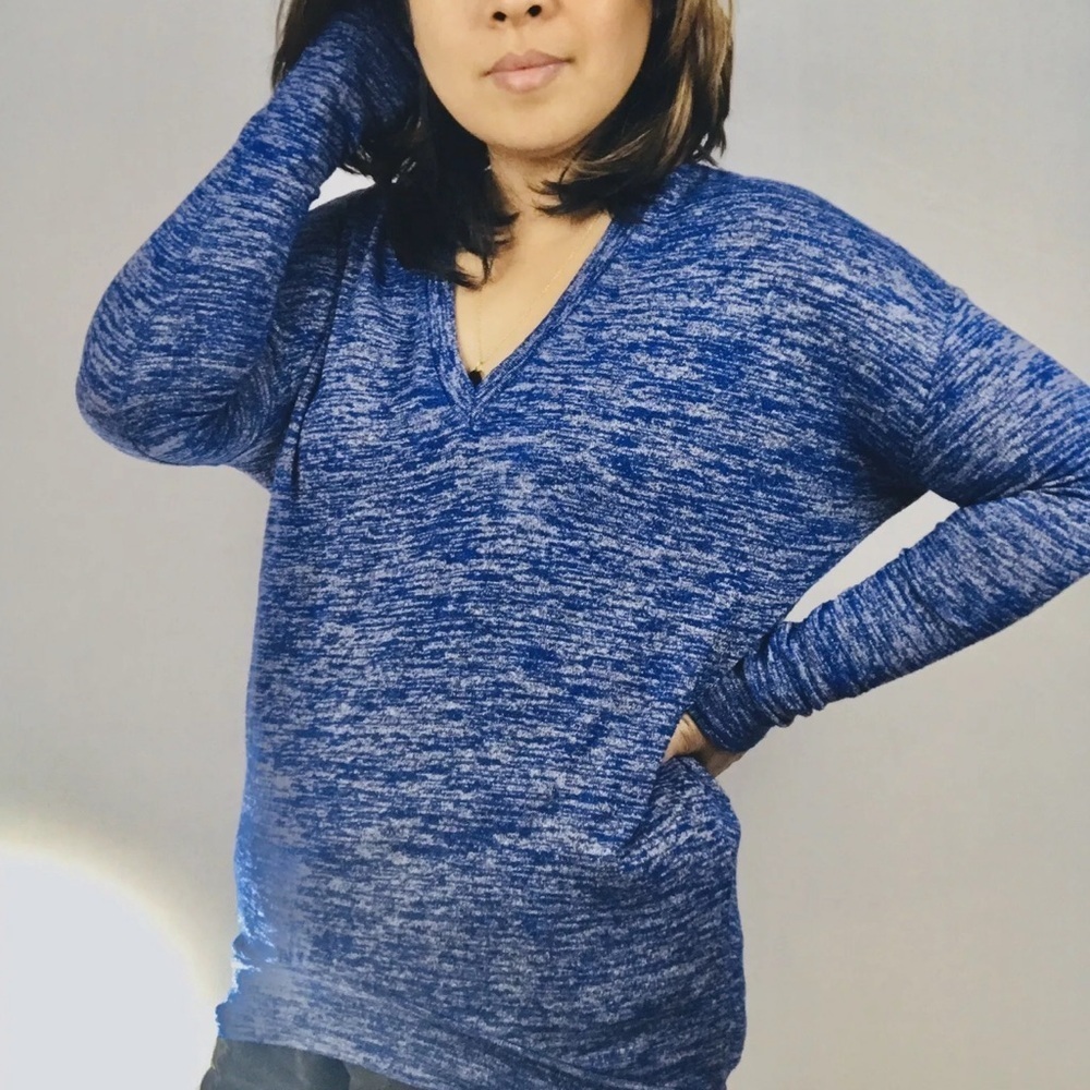 Wilfred Free Aritzia Devinette oversized blue long sleeve cottagecore tunic top - Picture 1 of 7